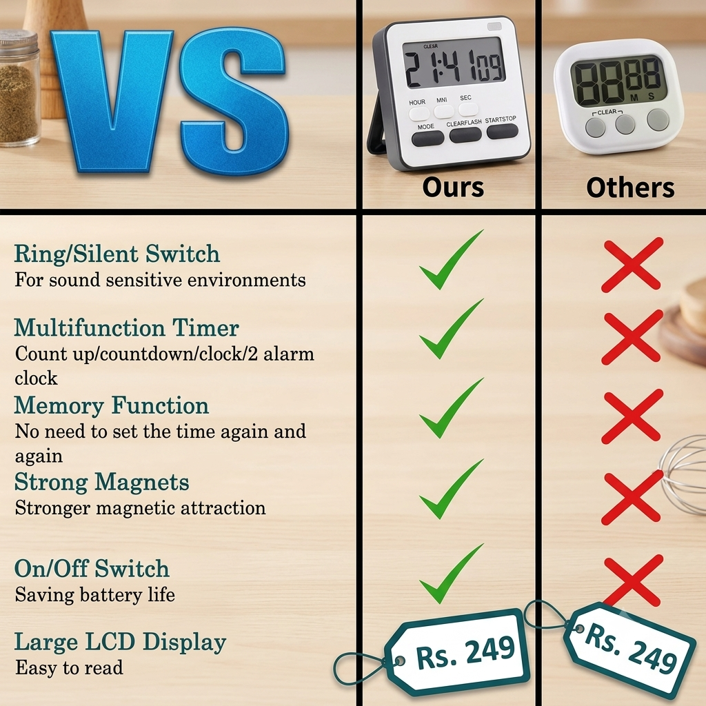 Digital Timer Loud Alarm Timer Magnetic Timer Stopwatch for Cooking Digital Timer with Alarm Digital Timer for Students