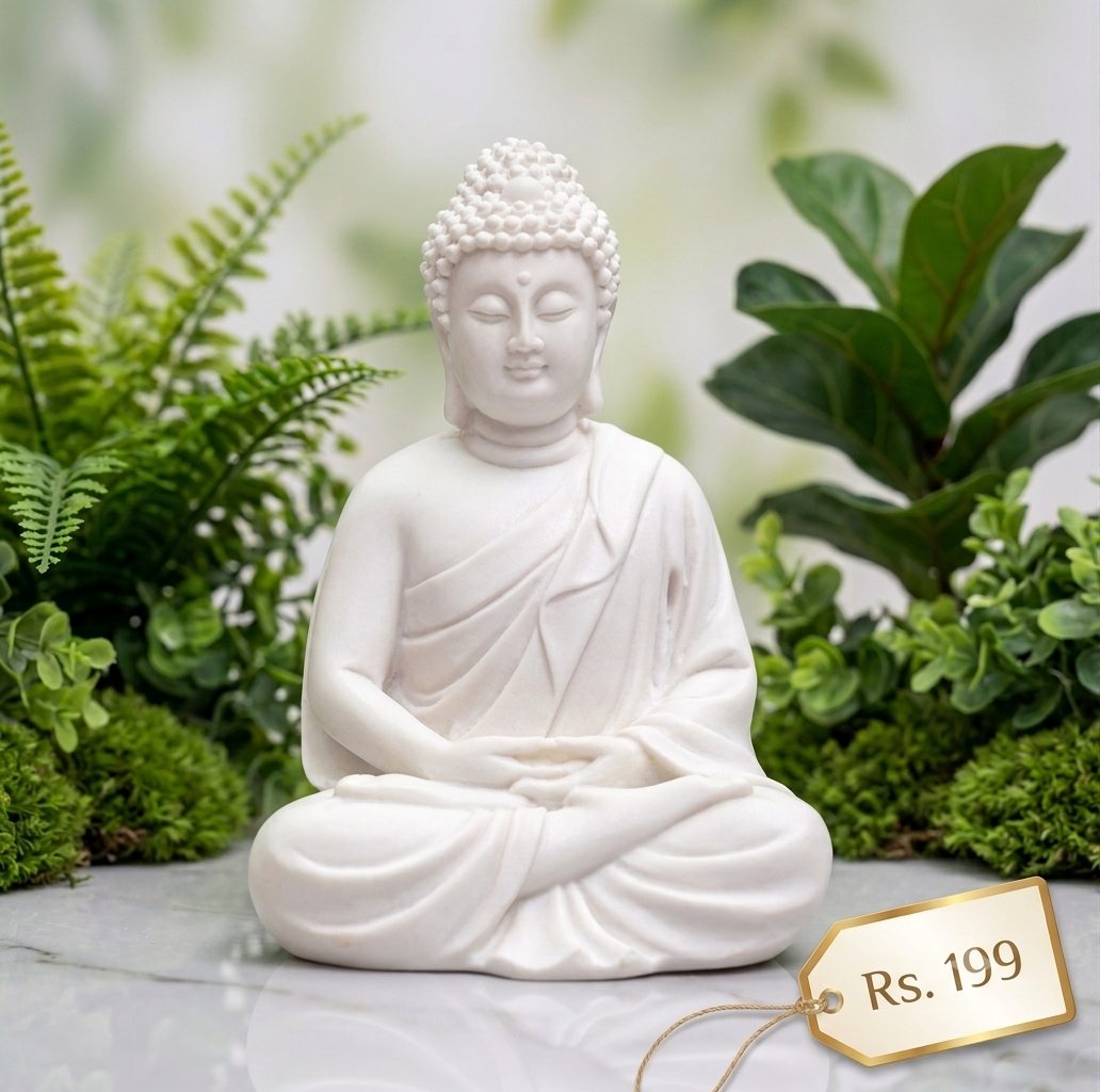 Meditation Buddha Murti For Home Decor - Murtikaar Bharat