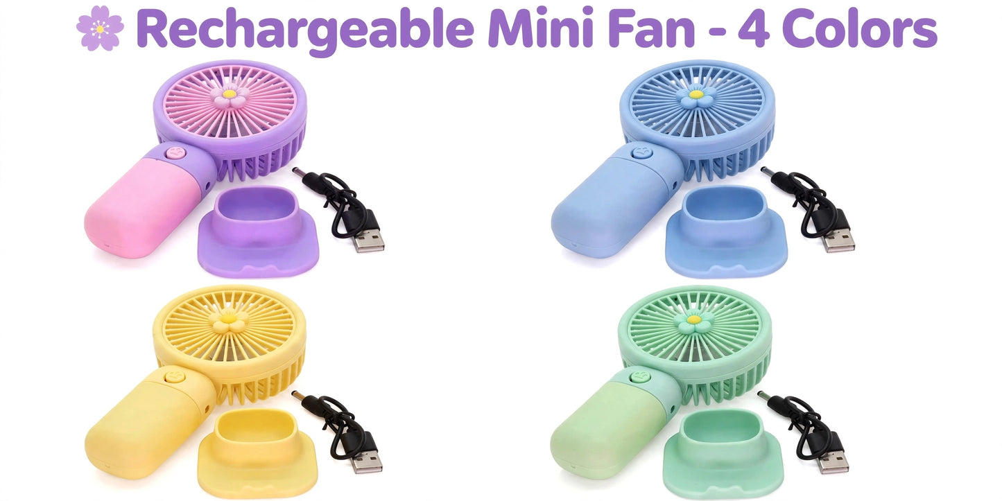 Multicolour Mini Portable Usb Hand Fan