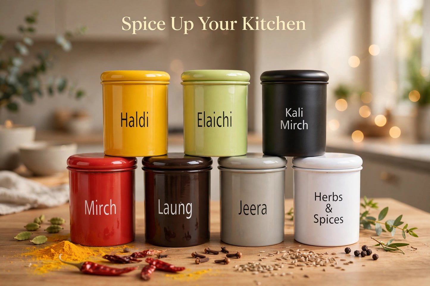 Multicolor Storage Spice Jars